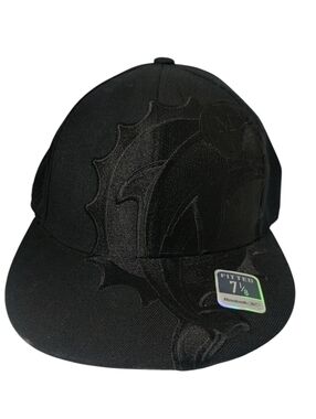 Miami Dolphins Reebok Big Wrap Logo Fitted 7 1/8 Hat Cap 100 % Wool NFL Black